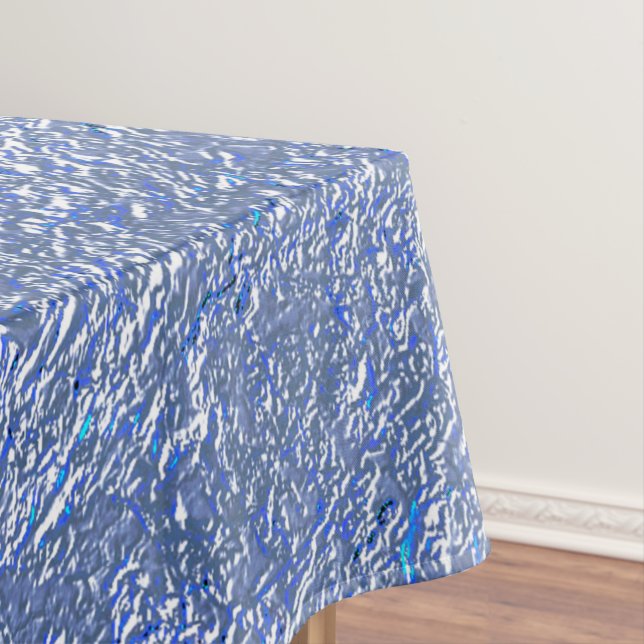 Blue rustic texture with silver effect tablecloth (In Situ)