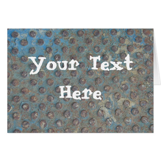 Blue Rusty Abandoned Doorstep, Your Text Here (Front Horizontal)