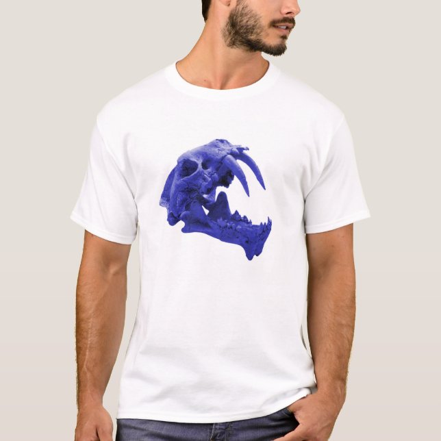 Blue Sabretooth tiger skull shirt (Front)