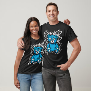 Blue Sad Teddy Bear streetwear T-Shirt