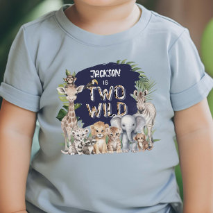 Blue Safari Jungle Two Wild Boy 2nd Birthday TAGS: Toddler T-shirt