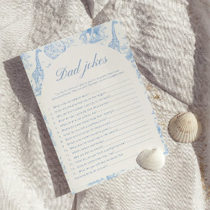 Blue Safari Toile de Jouy Dad Jokes Games