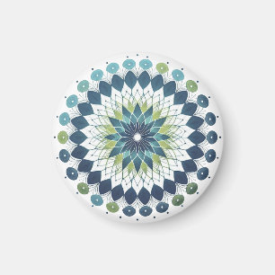 Blue & Sage Medallion - Abstract Magnet