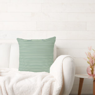 Blue Sage  Thin Stripes Throw Pillow