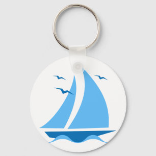 Blue Sailboat Keychain