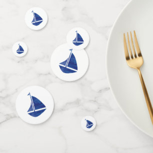 Blue Sailboat Nautical Painting Party Confetti