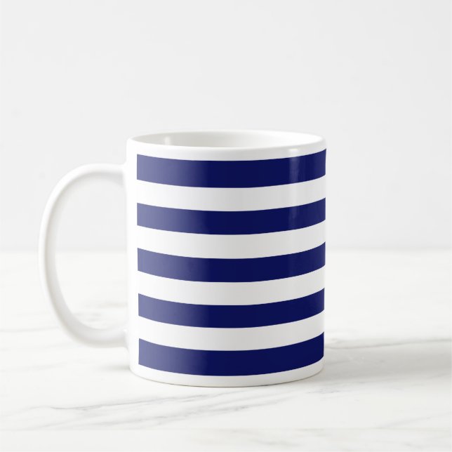 Blue Sailor Stripe Coffee Mug (Left)