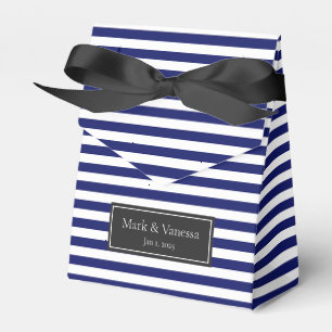 Blue Sailor Stripe Custom Wedding Favor Box