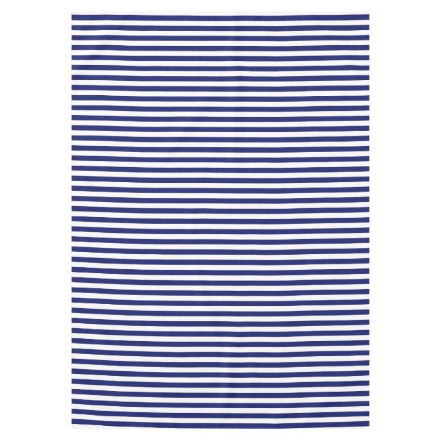 Blue Sailor Stripe (small scale) Tablecloth (Front)
