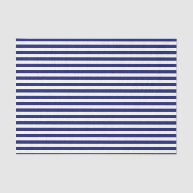 Blue Sailor Stripe (small scale) Tissue Paper (Front)