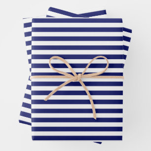 Blue Sailor Stripes (small scale) Wrapping Paper Sheet