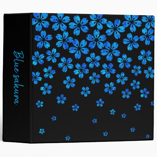 blue sakura 3 ring binder (Front/Spine)