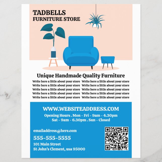 Blue Salon - Furniture Store Sales Flyer (Front)