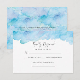 Blue salty sea breeze Watercolor RSVP cards