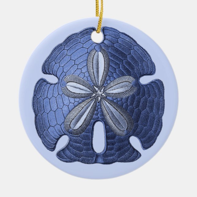 Blue Sand Dollar Ornament (Front)