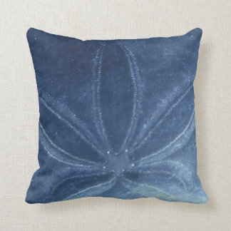 Blue Sand Dollar Throw Pillow
