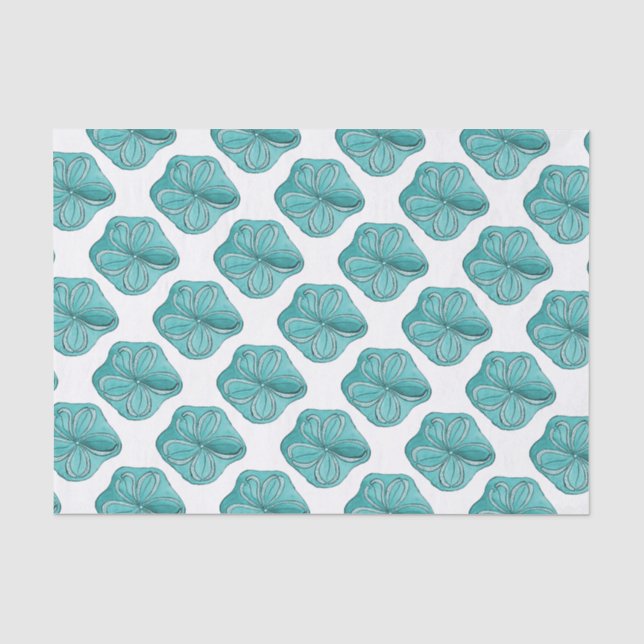Blue Sand Dollar Tissue Paper (Front)