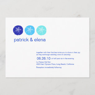 Blue Sand Dollar Wedding Invitation