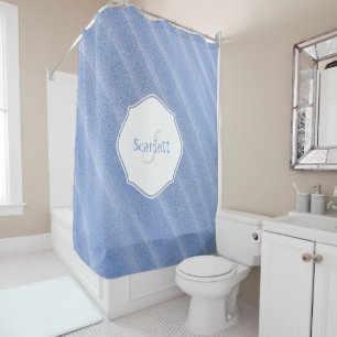 Blue Sand Ripples Personalized Shower Curtain
