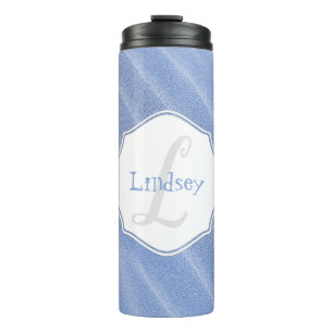 Blue Sand Ripples Personalized Thermal Tumbler