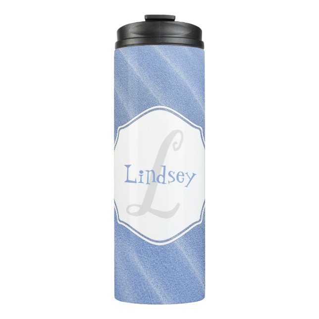 Blue Sand Ripples Personalized Thermal Tumbler (Front)