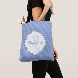 Blue Sand Ripples Personalized Tote Bag
