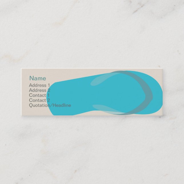 Blue Sandal - Skinny Mini Business Card (Front)