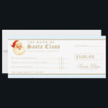 Blue Santa Cheque Gift Voucher Card<br><div class="desc">This fake Christmas cheque gift voucher design is the perfect way to give a gift of money. For more advanced customization of this design, simply select the "Customize It" button above.</div>