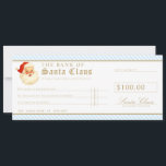 Blue Santa Cheque Gift Voucher Card<br><div class="desc">This fake Christmas cheque gift voucher design is the perfect way to give a gift of money. For more advanced customization of this design,  simply select the "Customize It" button above.</div>