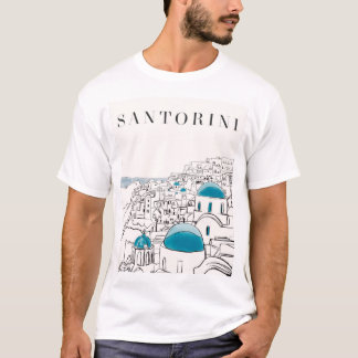 Blue Santorini Greece T-Shirt