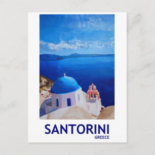 Blue Santorini, Greece - View from Oia Postcard
