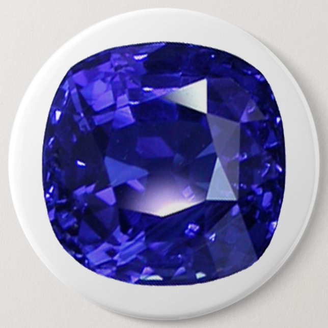 Blue Sapphire 6 Inch Round Button (Front)