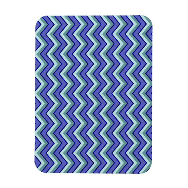 Blue Sapphire Chevron Pattern Magnet (Vertical)