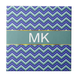 Blue Sapphire Chevron Pattern Tile