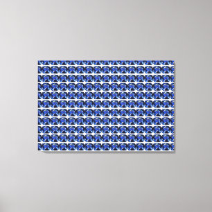 Blue Sapphire Cushion-Cut Pattern Canvas Print