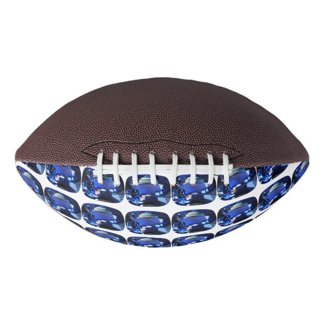 Blue Sapphire Cushion-Cut Pattern Football (Front)