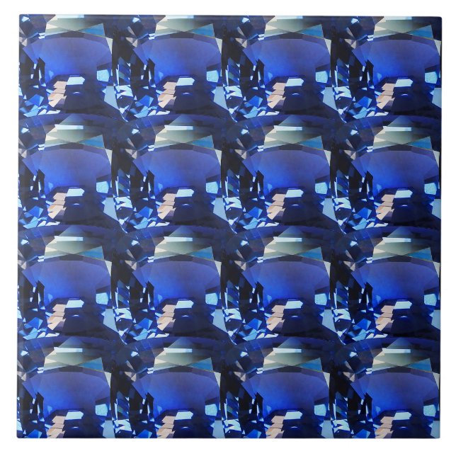 Blue Sapphire Cushion-Cut Pattern Tile (Front)