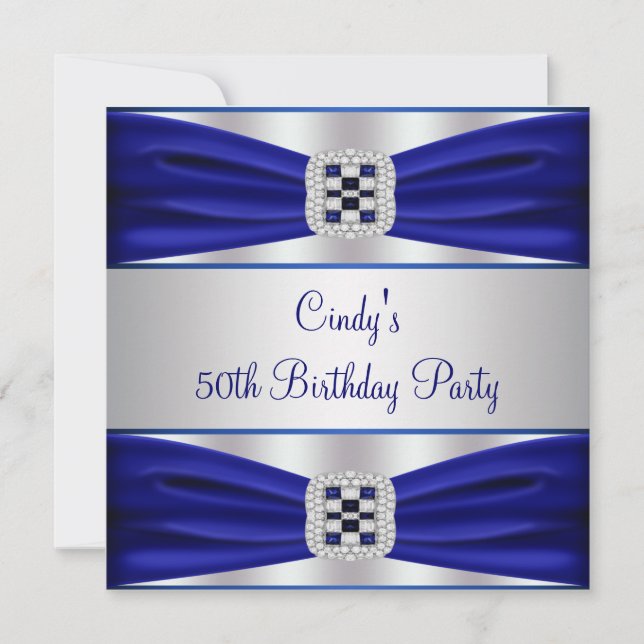 Blue Sapphire Diamond 50e Invitation anniversaire (Devant)