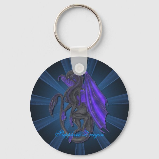 Blue Sapphire Dragon Key Chain (Front)