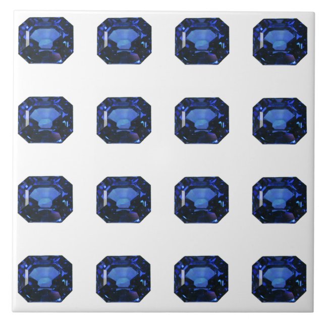 Blue Sapphire Gemstone Pattern Tile (Front)