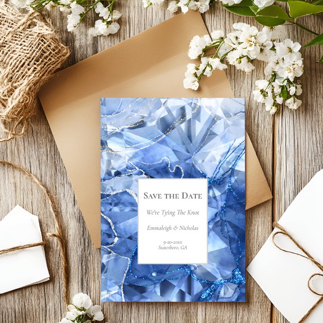 Blue Sapphire Gemstone Save the Date Postcard (Creator Uploaded)