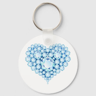 Blue Sapphire Heart Gems Keychain