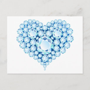 Blue Sapphire Heart Gems Postcard