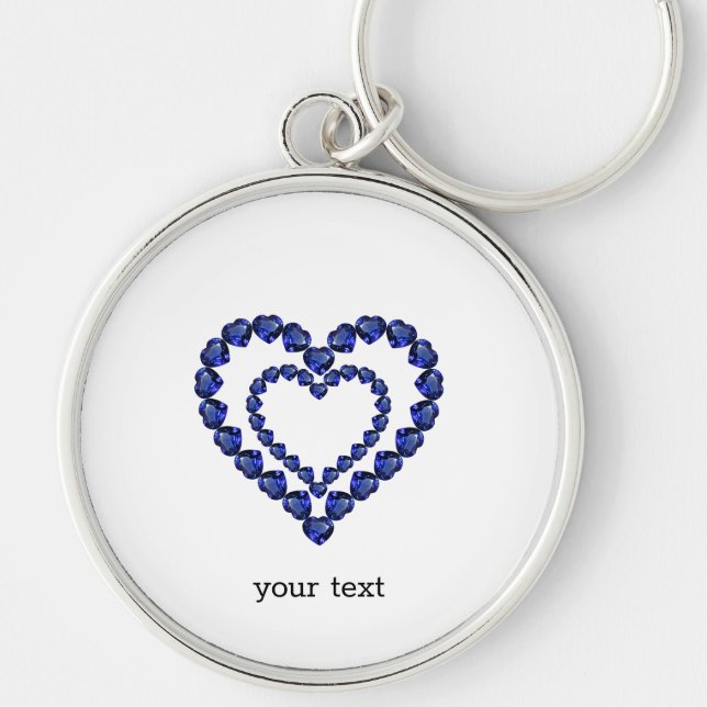 Blue Sapphire Heart Keychain (Front)