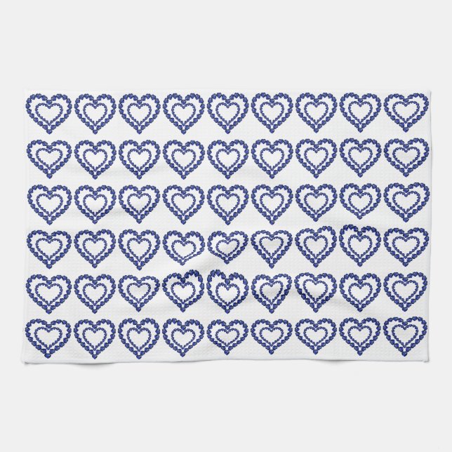 Blue Sapphire Heart Kitchen Towel (Horizontal)