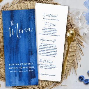 Blue Sapphire modern abstract art wedding menu