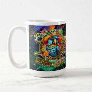 Blue Sassy Parrot Chill Drink Paradise Happy Hour Coffee Mug