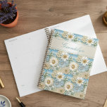 Blue Satin Daisy & Pearls 3D  Planner<br><div class="desc">Imagine the sheer elegance of creamy white and pale yellow satin daisies intertwined with soft blue satin taffeta, adorned with multiple clusters of lustrous pearls. The text boxes are a creamy white iridescent shade. Our three-dimensional embroidered masterpiece brings your planner to life, creating a tactile experience that's as enchanting as...</div>