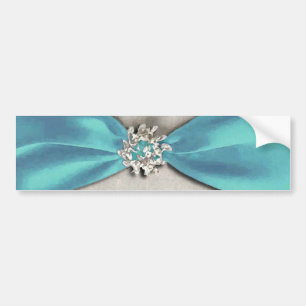 blue satin ribbon with jewel copy bumper sticker