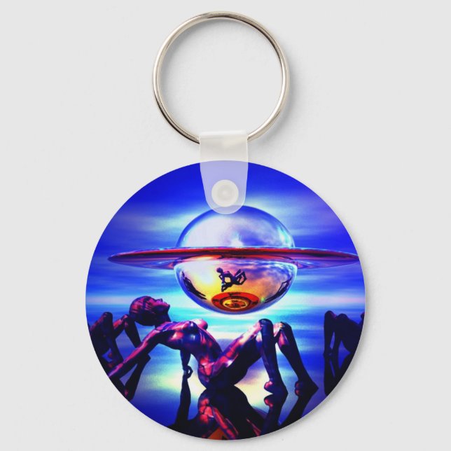 Blue saturn keychain (Front)